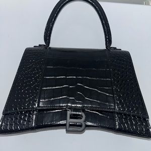 BALENCIAGA
Hourglass Small Crocodile-Embossed Top-Handle Bag